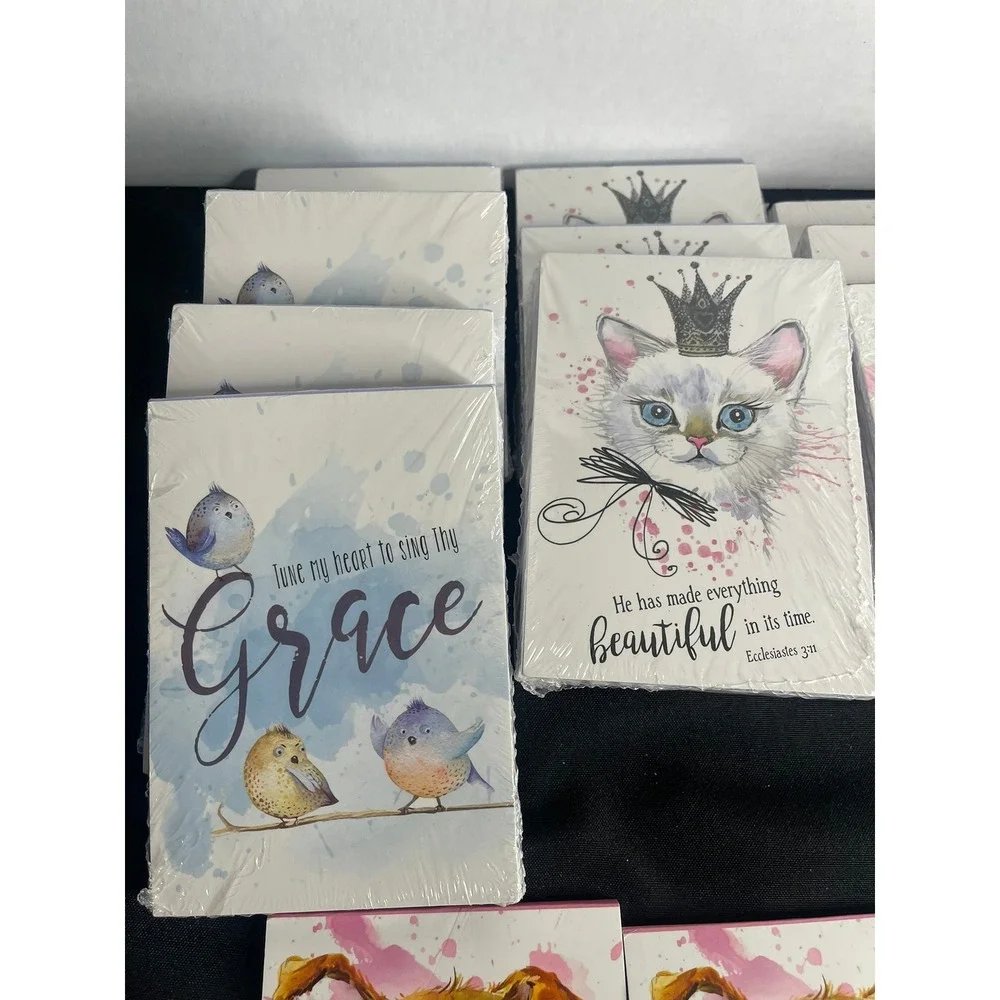 Christian Art Gifts 15pc‎ Animal Bible Verse Notepad Set 40 Sheets NP047 NP049